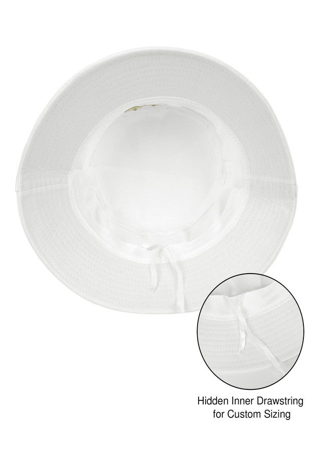 Umeepar Embroidered Bucket Hat Packable Foldable Beach Sun Hat for Women Men (Sunflowers White) - Image 4